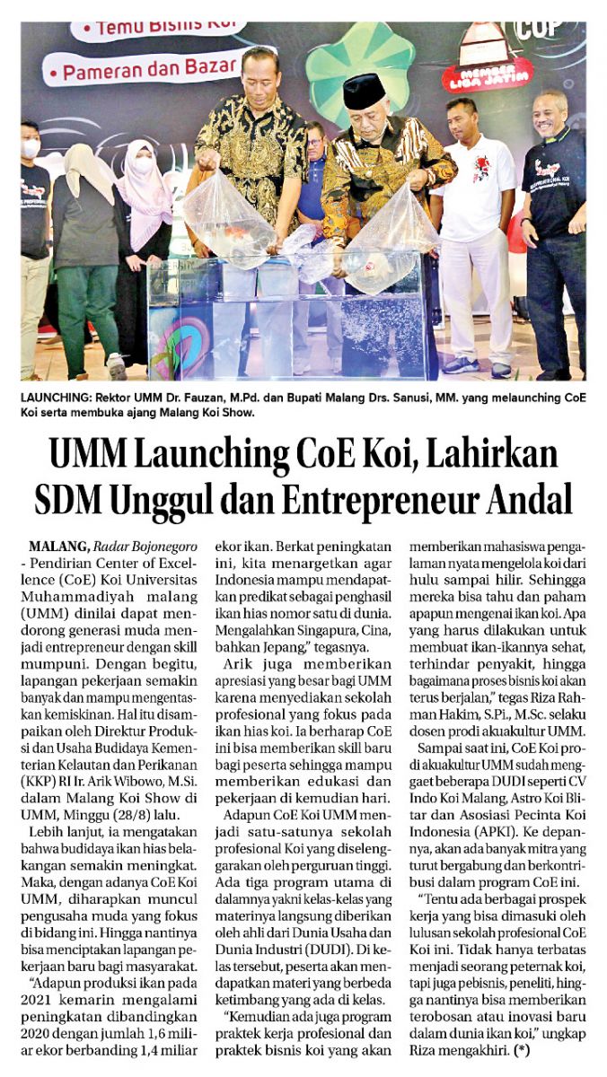 Umm Launching Coe Koi Lahirkan Sdm Unggul Dan Entrepreneur Andal Radar Bojonegoro Umm Dalam